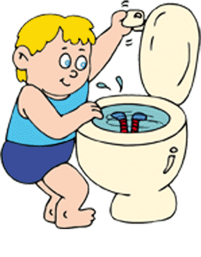 Kasper schwimmt im Klo