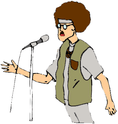 Korrespondentin/Moderatorin/Sprecherin mit Hitlersprech-Macke